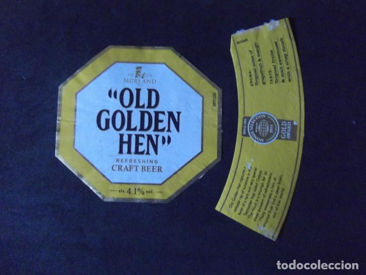 Etiquetas antiguas: CERVEZA-V9ET-7-ETIQUETAS-OLD GOLDEN HEN