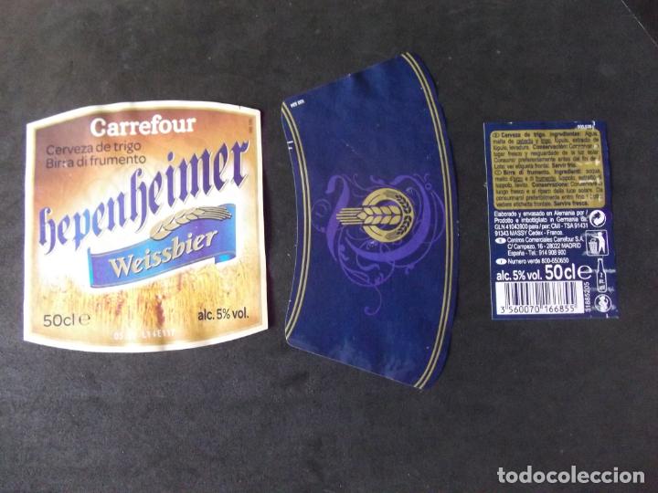 Etiquetas antiguas: CERVEZA-V9ET-7-ETIQUETAS-HEPENHEIMER-CARREFOUR