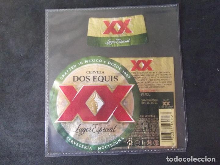 Etiquetas antiguas: CERVEZA-V9ET-7-ETIQUETAS-XX DOS EQUIS