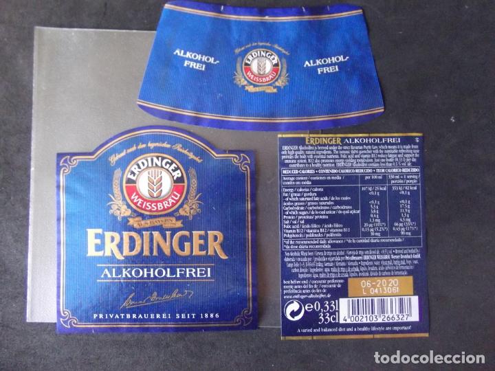 Etiquetas antiguas: CERVEZA-V9ET-7-ETIQUETAS-ERDINGER