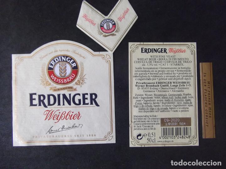 Etiquetas antiguas: CERVEZA-V9ET-7-ETIQUETAS-ERDINGER.