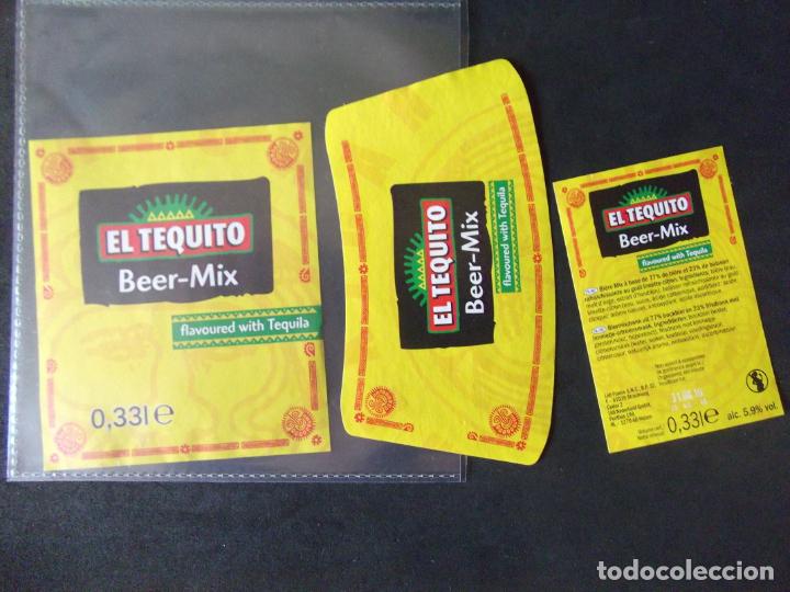 Etiquetas antiguas: CERVEZA-V9ET-7-ETIQUETAS-EL TEQUITO