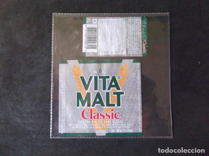 Etiquetas antiguas: CERVEZA-V9ET-7-ETIQUETAS-VITA MALT
