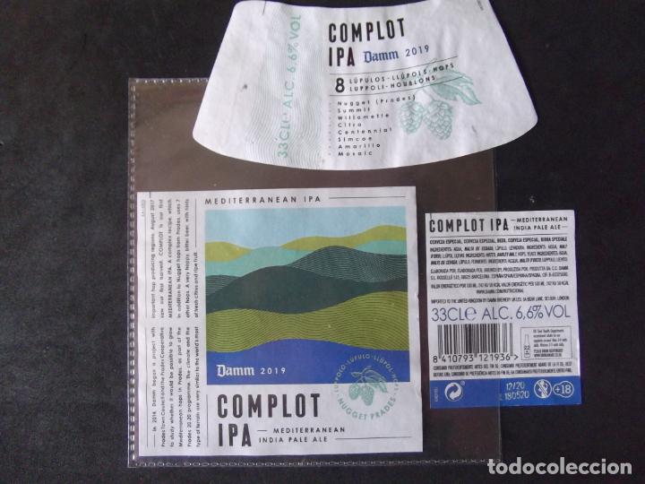 Etiquetas antiguas: CERVEZA-V9ET-7-ETIQUETAS-COMPLOT IPA-DAMM