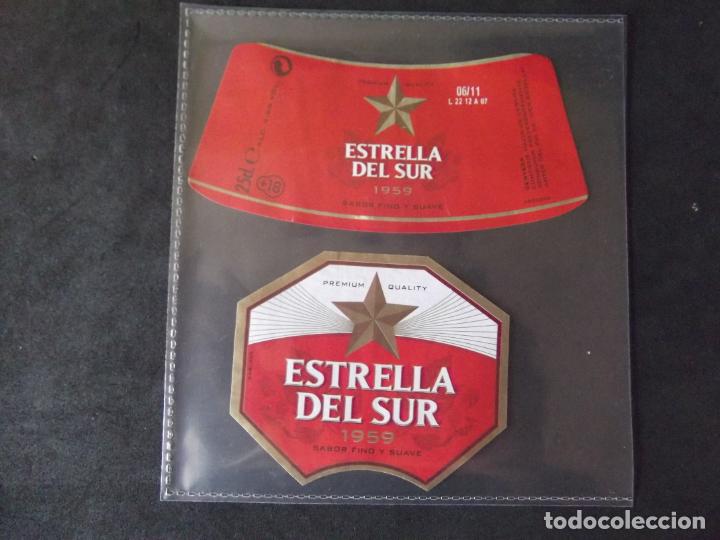 Etiquetas antiguas: CERVEZA-V9ET-7-ETIQUETAS-ESTRELLA DEL SUR