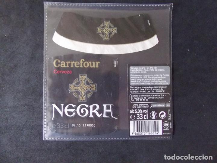 Etiquetas antiguas: CERVEZA-V9ET-7-ETIQUETAS-NEGRA-CARREFOUR