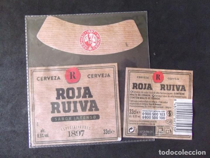 Etiquetas antiguas: CERVEZA-V9ET-7-ETIQUETAS-1897-ROJA