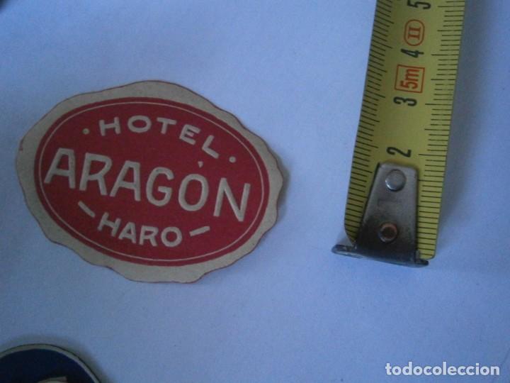 Etiquetas antiguas: ETIQUETA A&Ntilde;OS 40/50, HOTEL ARAGON (HARO)