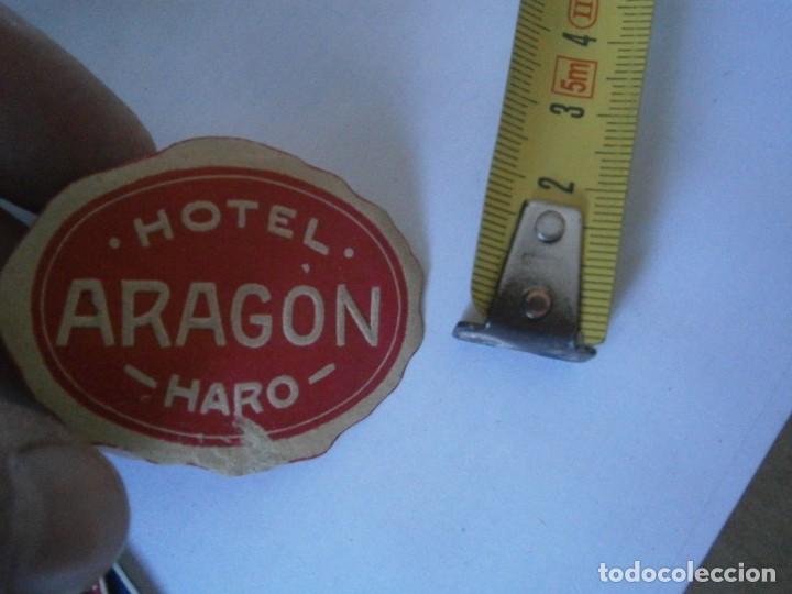 Etiquetas antiguas: ETIQUETA A&Ntilde;OS 40/50, HOTEL ARAGON (HARO)