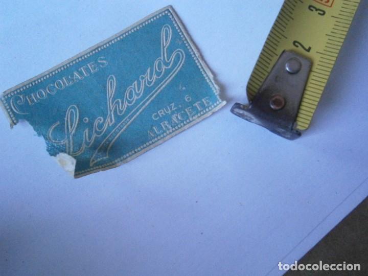 Etiquetas antigas: ETIQUETA A&Ntilde;OS 40/50, CHOCOLATES LICHARD (ALBACETE)