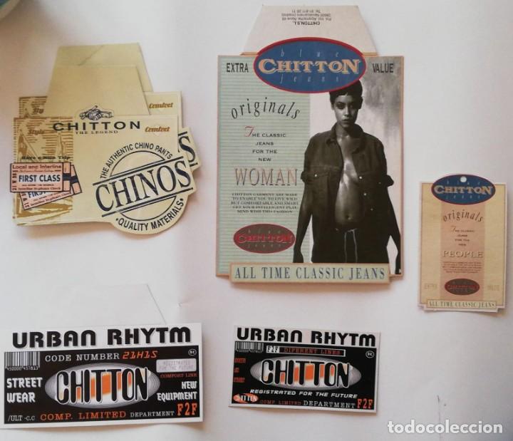 Etiquetas antiguas: LOTE 6 ETIQUETAS VAQUEROS CHITTON CHINOS ORIGINAL