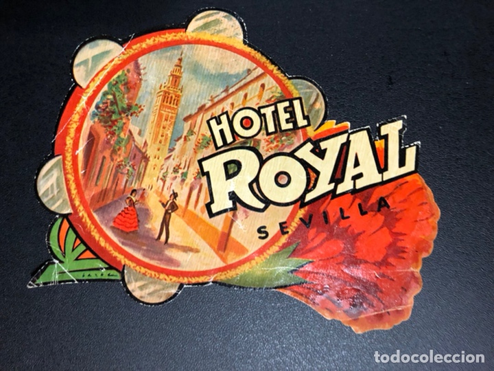 Etiquetas antiguas: Etiqueta hotel Royal Sevilla 10 x 14 cm