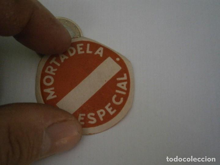 Etiquetas antiguas: ETIQUETA PUBLICITARIA A&Ntilde;OS 40/50, MORTADELA ESPECIAL