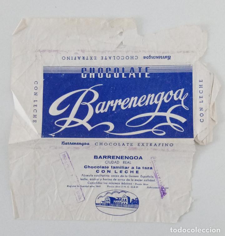 Etiquetas antiguas: ENVOLTORIO CHOCOLATES BARRENENGOA, CIUDAD REAL - Foto 1