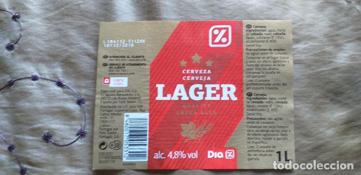 &Eacute;tiquettes anciennes: CERVEZA-V9C-ETIQUETAS- 1 LITRO-LAGER-DIA