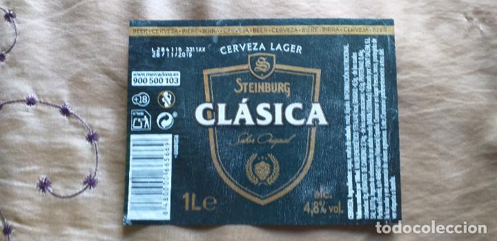 &Eacute;tiquettes anciennes: CERVEZA-V9C-ETIQUETAS- 1 LITRO-STEINBURG-CLASICA