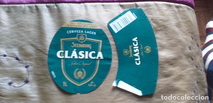 &Eacute;tiquettes anciennes: CERVEZA-V9C-ETIQUETAS- 1 LITRO-STEINBURG-CLASICA