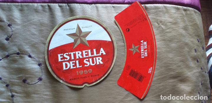 &Eacute;tiquettes anciennes: CERVEZA-V9C-ETIQUETAS- 1 LITRO-ESTRELLA DEL SUR 1959