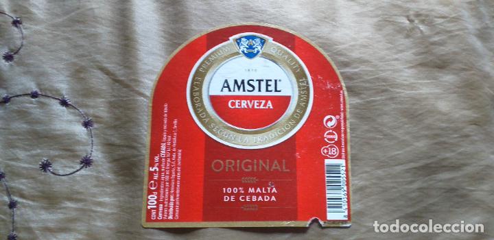 Etiquetas antiguas: CERVEZA-V9C-ETIQUETAS- 1 LITRO-AMSTEL-ORIGINAL