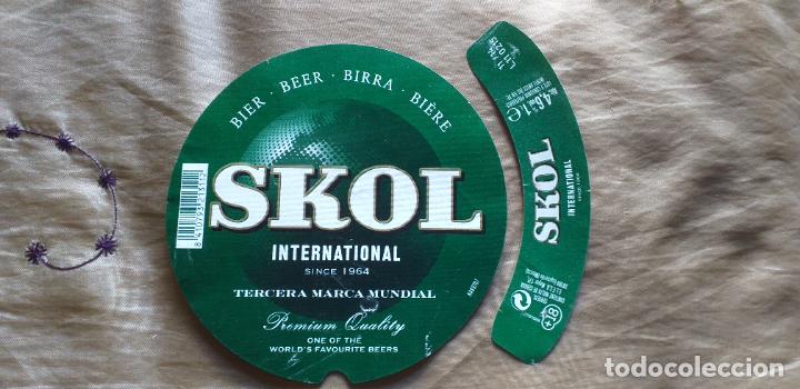 Etiquetas antiguas: CERVEZA-V9C-ETIQUETAS- 1 LITRO-SKOL