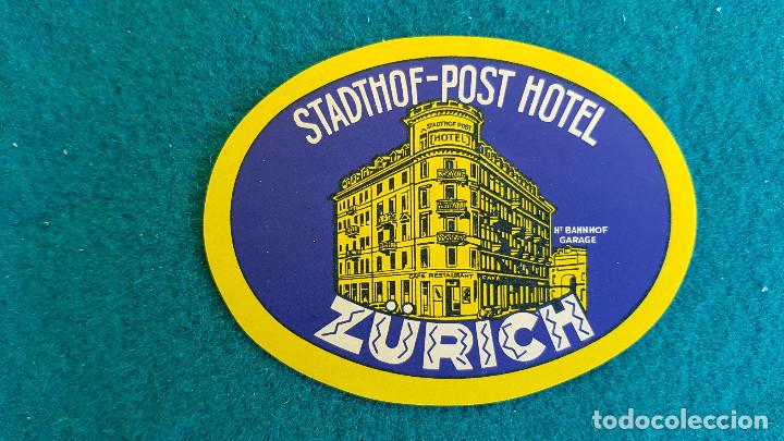 Etiquetas antiguas: ETIQUETA STADTHOF-POST HOTEL ZURICH