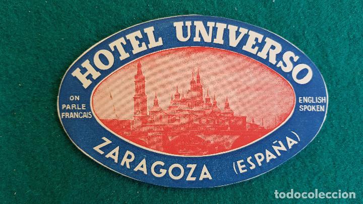 Etiquetas antiguas: ETIQUETA HOTEL UNIVERSO ZARAGOZA - ESPA&Ntilde;A