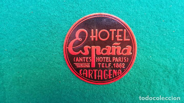 Etiquetas antiguas: ETIQUETA HOTEL ESPA&Ntilde;A - CARTAGENA