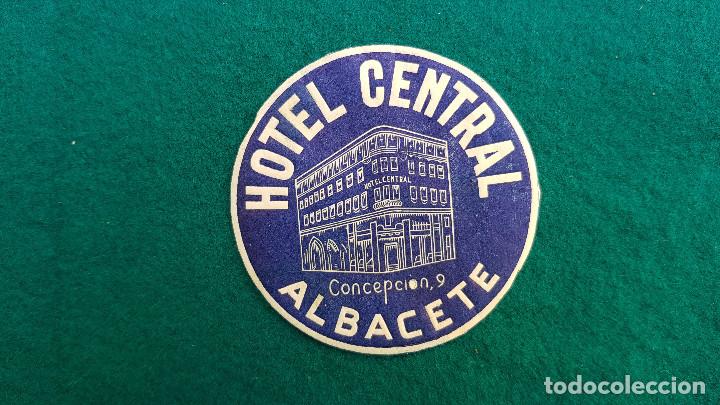Etiquetas antiguas: ETIQUETA HOTEL CENTRAL - ALBACETE