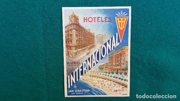 Etiquetas antiguas: ETIQUETA HOTELES INTERNACIONAL MADRID - SAN SEBASTIAN HOTEL