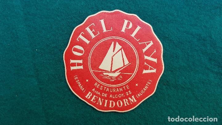 Etiquetas antiguas: ETIQUETA HOTEL PLAYA - BENIDORM