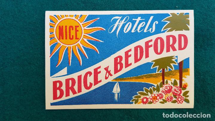 Etiquetas antiguas: ETIQUETA HOTELS BRICE & BEDFORD - NICE - HOTEL