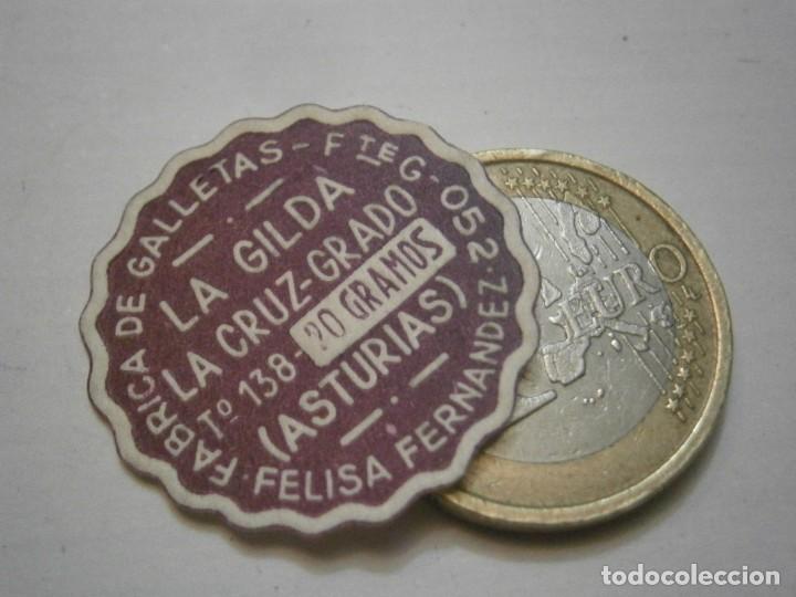 Etiquetas antiguas: ETIQUETA A&Ntilde;OS 40/50, FABRICA DE GALLETAS LA GILDA (ASTURIAS)