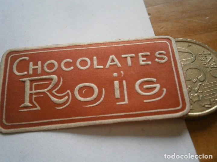 Etiquetas antiguas: ETIQUETA PUBLICITARIA A&Ntilde;OS 40/50, CHOCOLATES ROIG