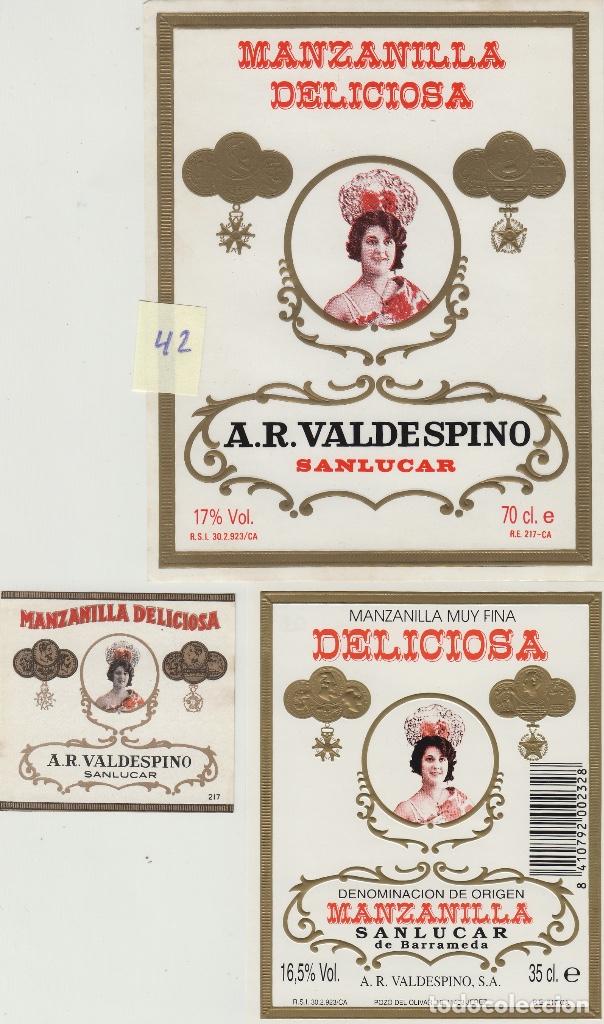 &Eacute;tiquettes anciennes: VALDESPINO SANLUCAR , MANZANILLA DELICIOSA . -ETIQUETA VINO