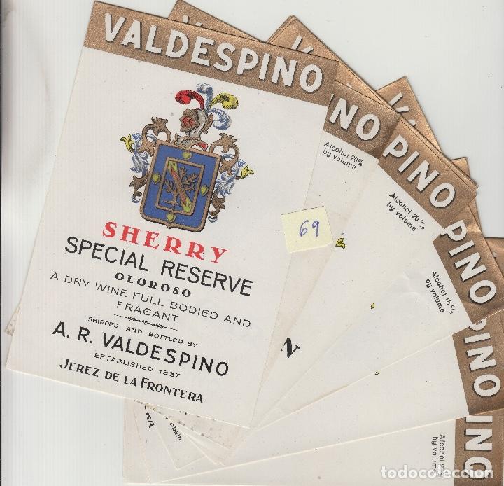 Old Labels: VALDESPINO JEREZ, SHERRY -ETIQUETA VINO (lote de 10 todas diferentes . ver fotos