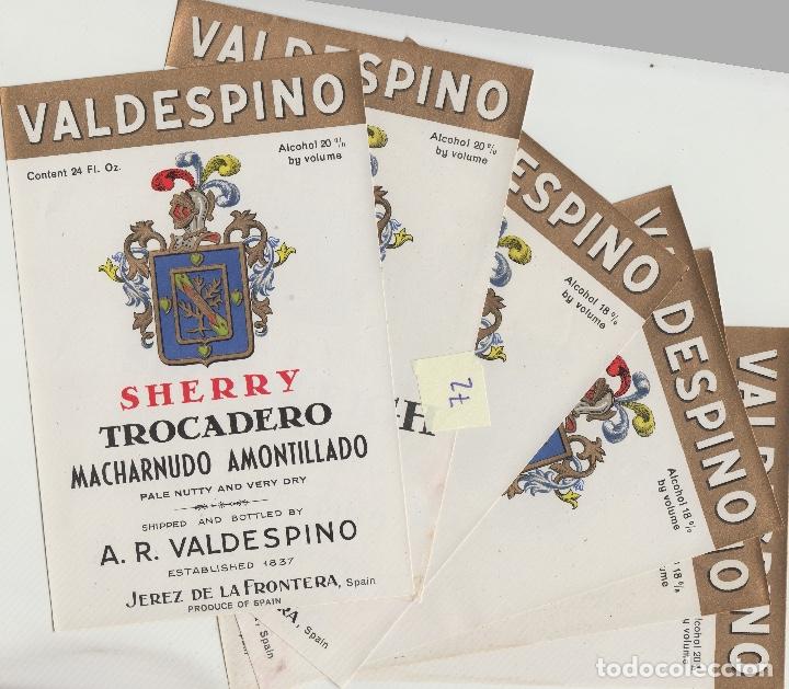 Alte Etiketten: VALDESPINO JEREZ, SHERRY -ETIQUETA VINO (lote de 6 todas diferentes . ver fotos