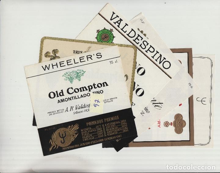 Old Labels: VALDESPINO JEREZ, SHERRY exposiciones premios -ETIQUETA VINO (lote de 6 todas diferentes . ver foto