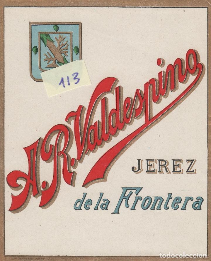 Alte Etiketten: VALDESPINO JEREZ, SIN RIVAL -ETIQUETA VINO