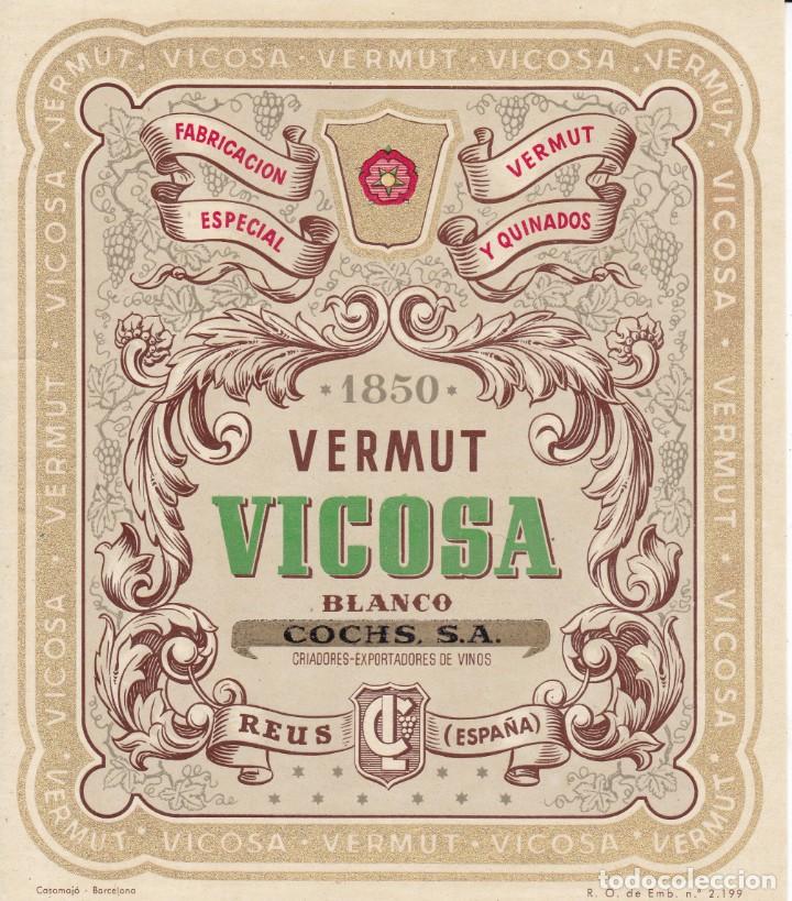 Etiquetas antiguas: Etiqueta Vermut Cochs Reus - Foto 1