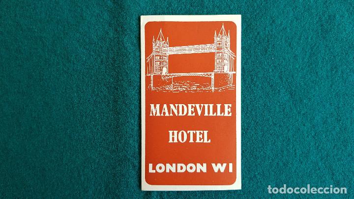 Etiquetas antiguas: ETIQUETA MANDEVILLE HOTEL - LONDON WI
