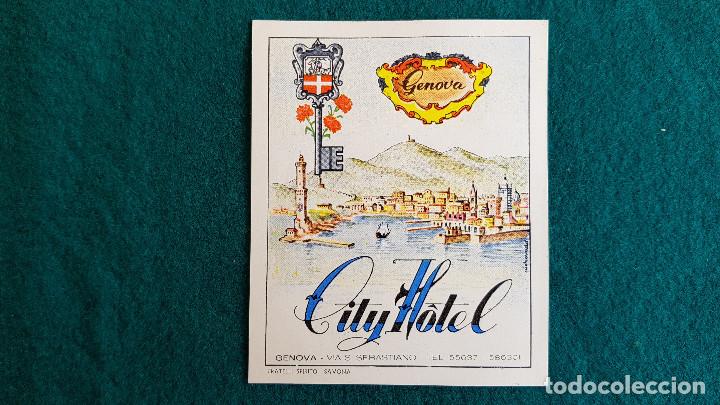 Etiquetas antiguas: ETIQUETA CITY HOTEL GENOVA - ITALIA