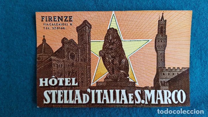 Etiquetas antiguas: ETIQUETA HOTEL STELLA D'ITALIA E S. MARCO FIRENZE - ITALIA