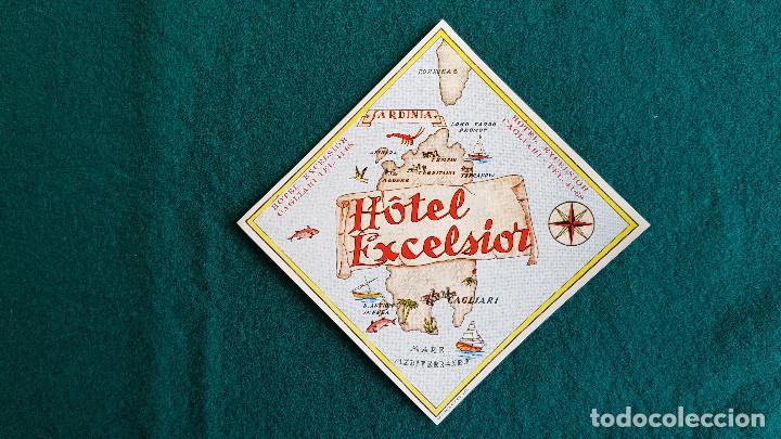 Etiquetas antiguas: ETIQUETA HOTEL EXCELSIOR CAGLIARI - ITALIA