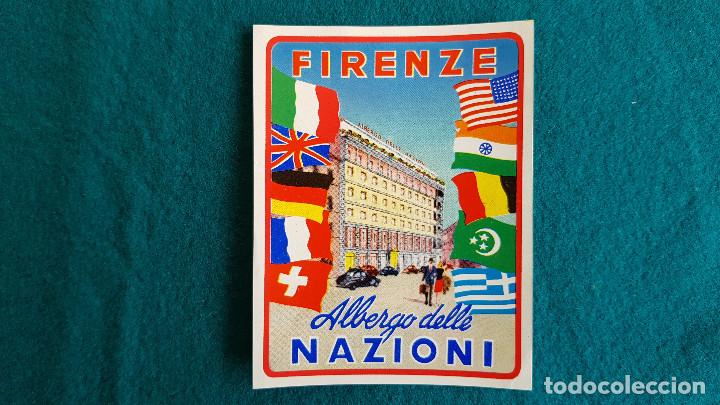 Etiquetas antiguas: ETIQUETA HOTEL ALBERGO DELLE NAZIONI FIRENZE - ITALIA