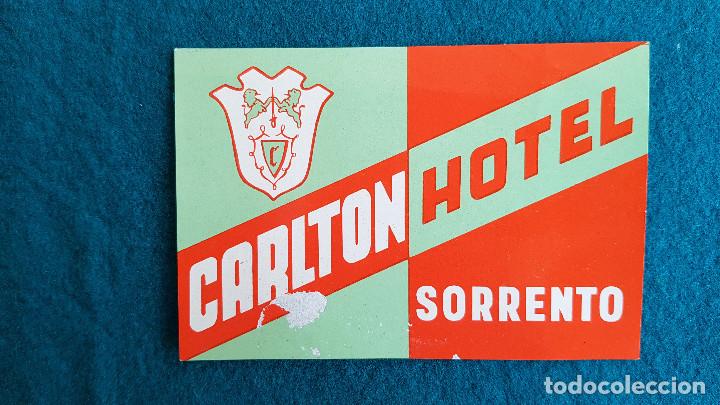 Etiquetas antiguas: ETIQUETA CARLTON HOTEL SORRENTO - ITALIA