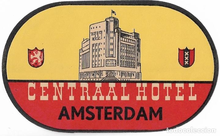 Etiquetas antiguas: ETIQUETA CENTRAAL HOTEL - AMSTERDAM (HOLANDA)