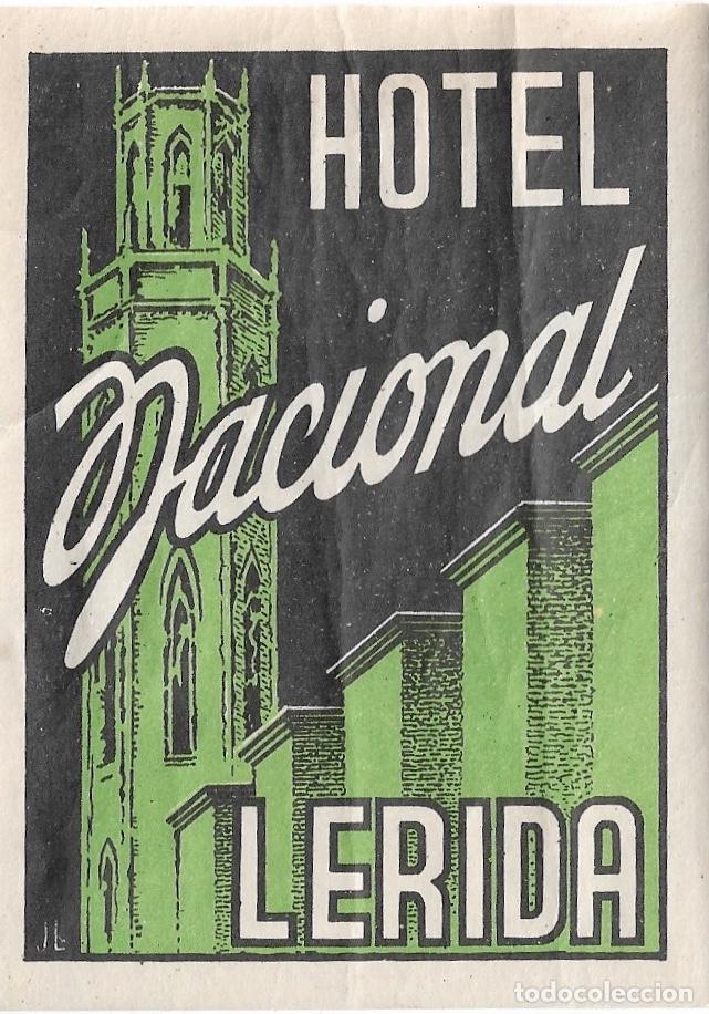 Etiquetas antiguas: ETIQUETA HOTEL NACIONAL - LERIDA