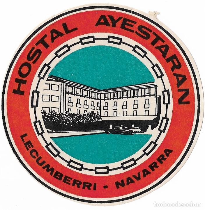 Etiquetas antiguas: ETIQUETA HOTEL AYESTARAN - LECUMBERRI (NAVARRA)