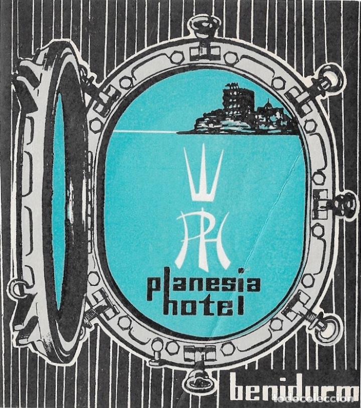 Etiquetas antiguas: ETIQUETA PLANESIA HOTEL - BENIDORM (ALICANTE)