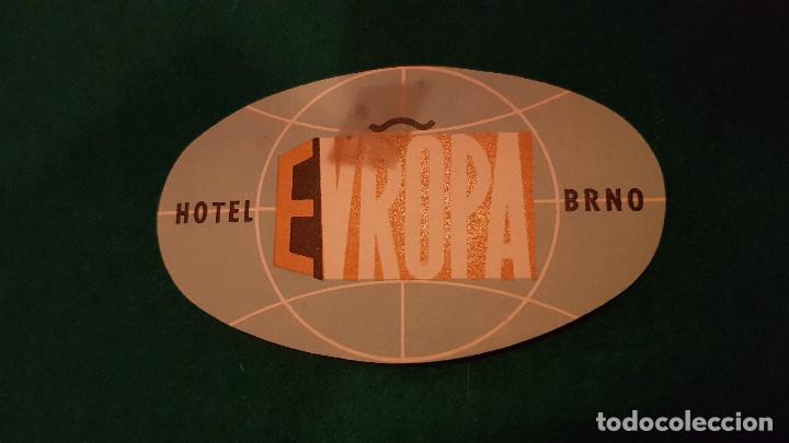 Etiquetas antiguas: ETIQUETA HOTEL EUROPA BRNO - CHECOSLOVAQUIA